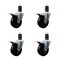 Service Caster 4'' SS Hard Rubber Swivel 1-5/8'' Expand Stem Caster Set Total Lock Brake, 4PK SCC-SSEXTTL20S414-HRS-158-4 - alternate 1